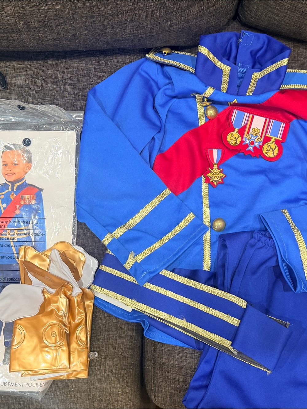 Royal Blue and Red Prince Costume for Kids - 4-6 size